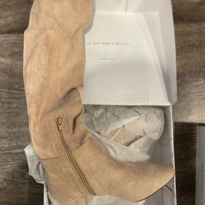 Thigh high suede boots